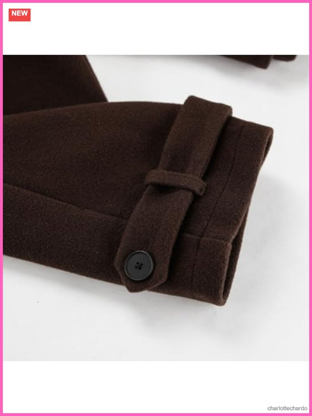 Crop Wool Pea Coat Women Notch Lapel Double Breasted Short Winter Jacket Casual - Picture 5 of 6